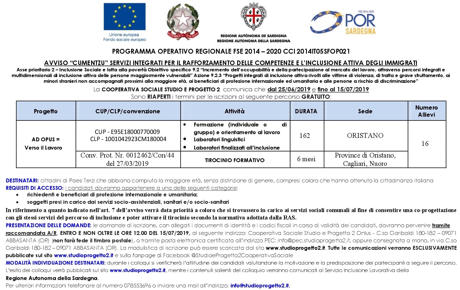 Riaperto il Bando per la certificazione linguistica , per la