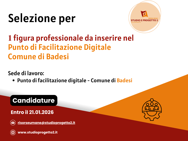 AVVISO DI SELEZIONE PER PUNTO FACILITAZIONE DIGITALE – COMUNE DI BADESI