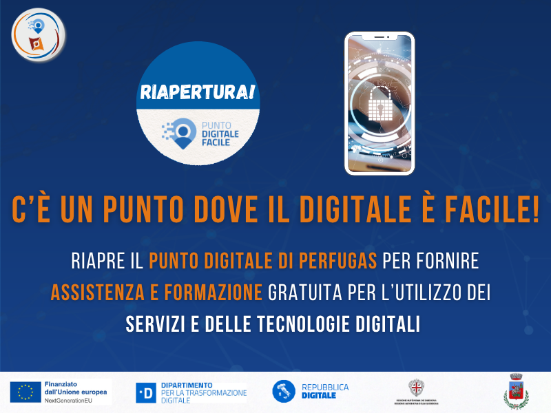 PERFUGAS: RIAPRE IL PUNTO DI FACILITAZIONE DIGITALE