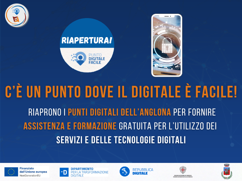 ANGLONA: RIAPRONO I PUNTI DI FACILITAZIONE DIGITALE
